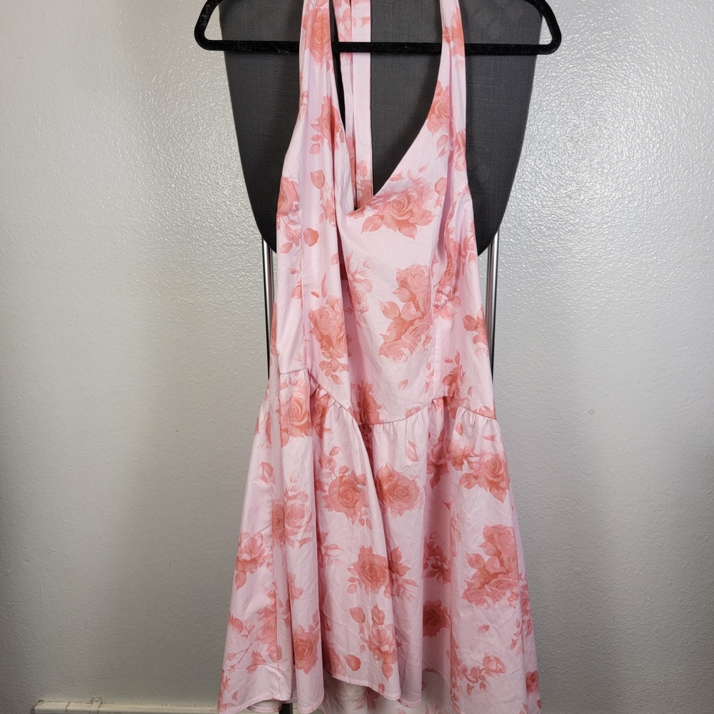 wild fable Pink Floral Halter Mini Dress